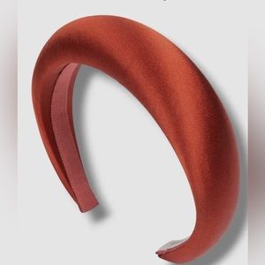 Jennifer Behr Women's Red/ Orange Solid Hammered Silk Thada Headband One Size